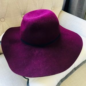 Dark Burgundy Wool Floppy Hat